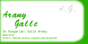 arany galle business card